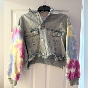 Tie-Dye Denim Jacket cropped